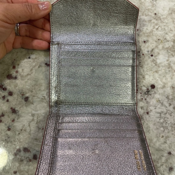 Miu Miu Heart Leather Wallet GUC - Picture 2 of 5